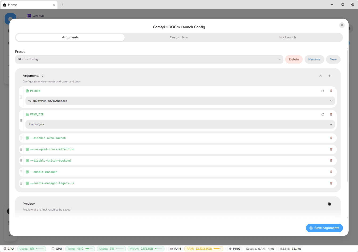 Screenshot for Step 3: Step 3: Customizing Window Structure, Pre-Launch Rules & Startup Flags